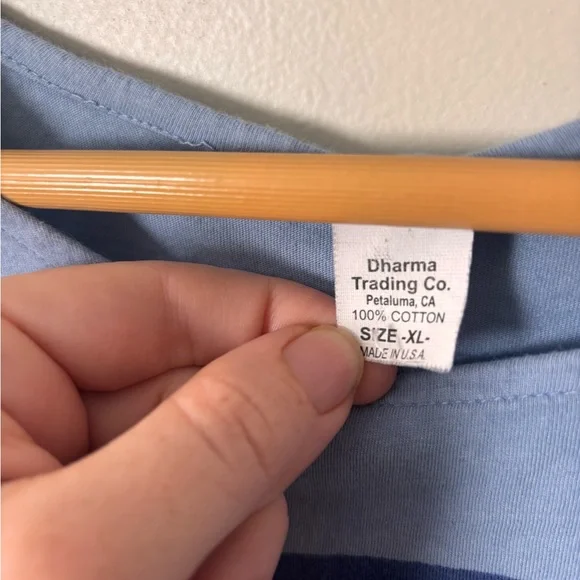 Vintage screen printed Unicorn Silk Oak long sleeve tunic tee blue - Picture 3 of 4